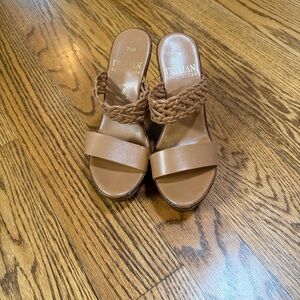 Italian Shoemakers Tan Wedge Sandals